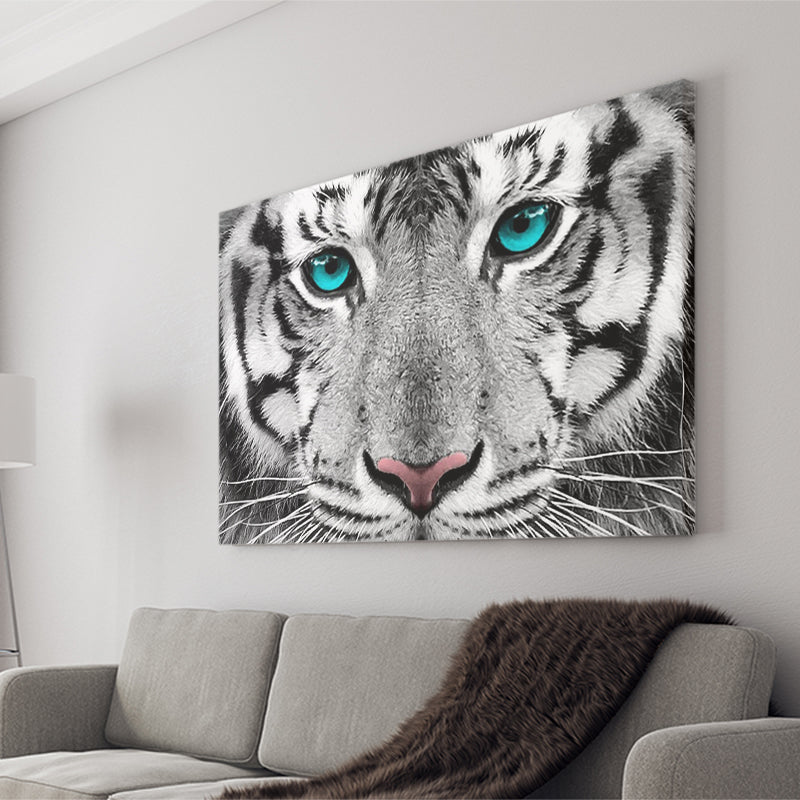 White Tiger Eyes Canvas Prints Wall Art - Painting Canvas, Art Prints, Wall Decor, Home Decor, Prints for Sale
