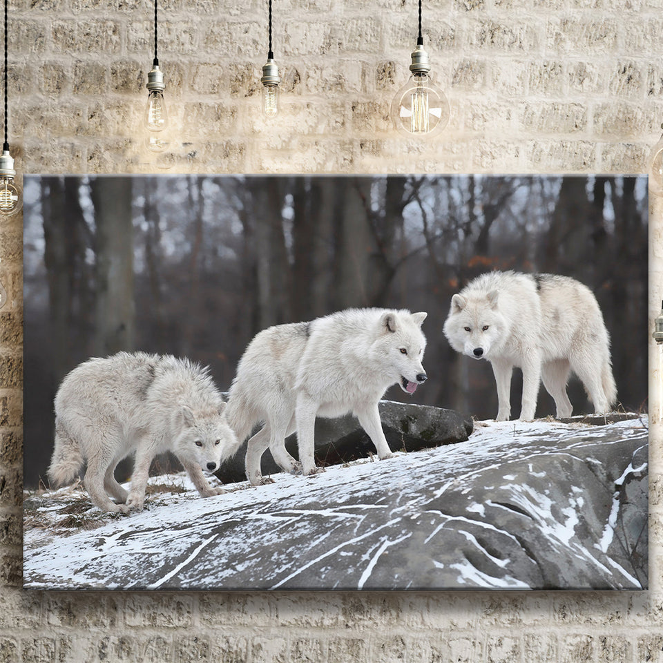 White Wolf Canvas Prints Wall Art Decor - Painting Canvas,Home Decor, Ready to Hang