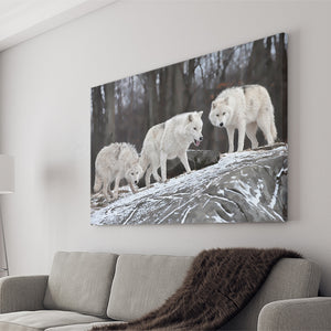 White Wolf Canvas Prints Wall Art Decor - Painting Canvas,Home Decor, Ready to Hang