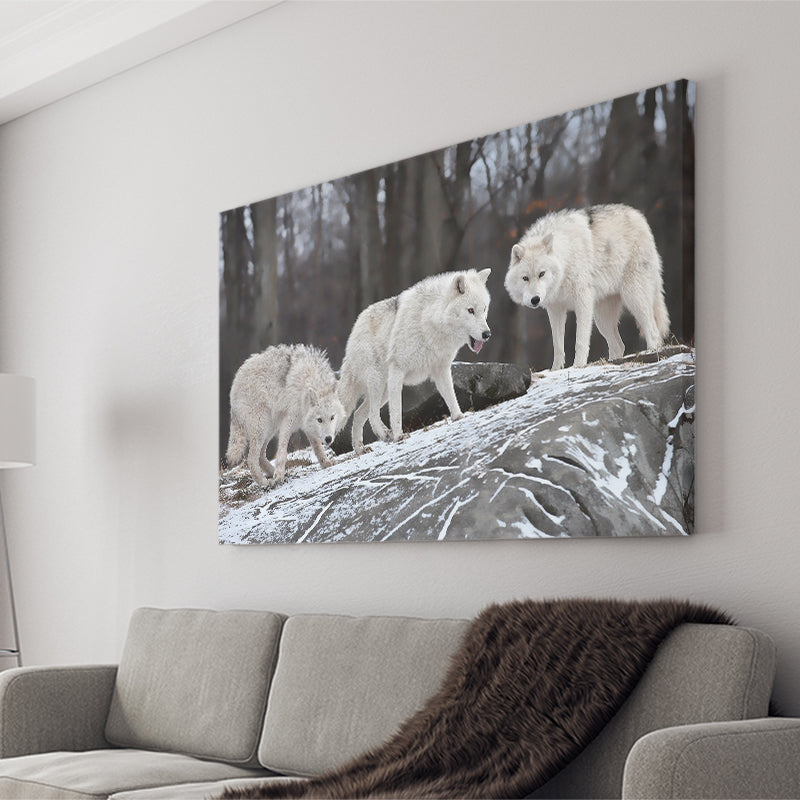 White Wolf Canvas Prints Wall Art Decor - Painting Canvas,Home Decor, Ready to Hang