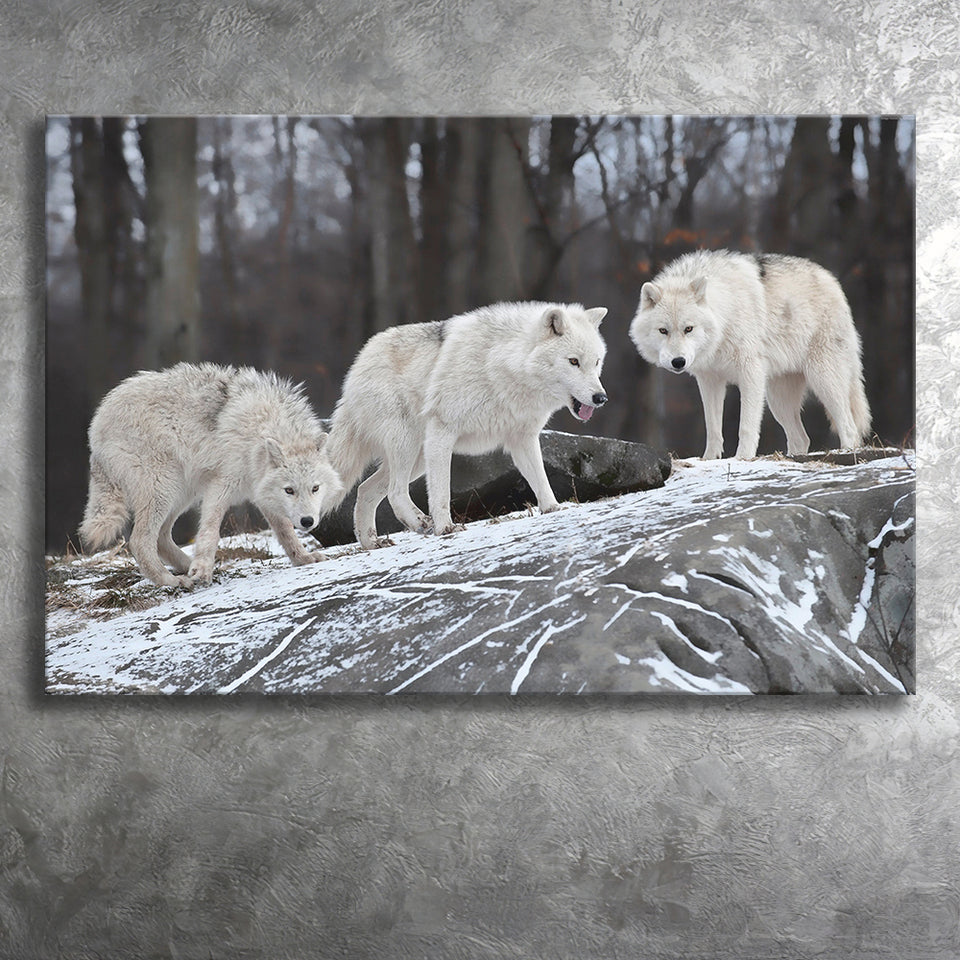 White Wolf Canvas Prints Wall Art Decor - Painting Canvas,Home Decor, Ready to Hang