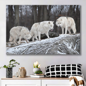 White Wolf Canvas Prints Wall Art Decor - Painting Canvas,Home Decor, Ready to Hang