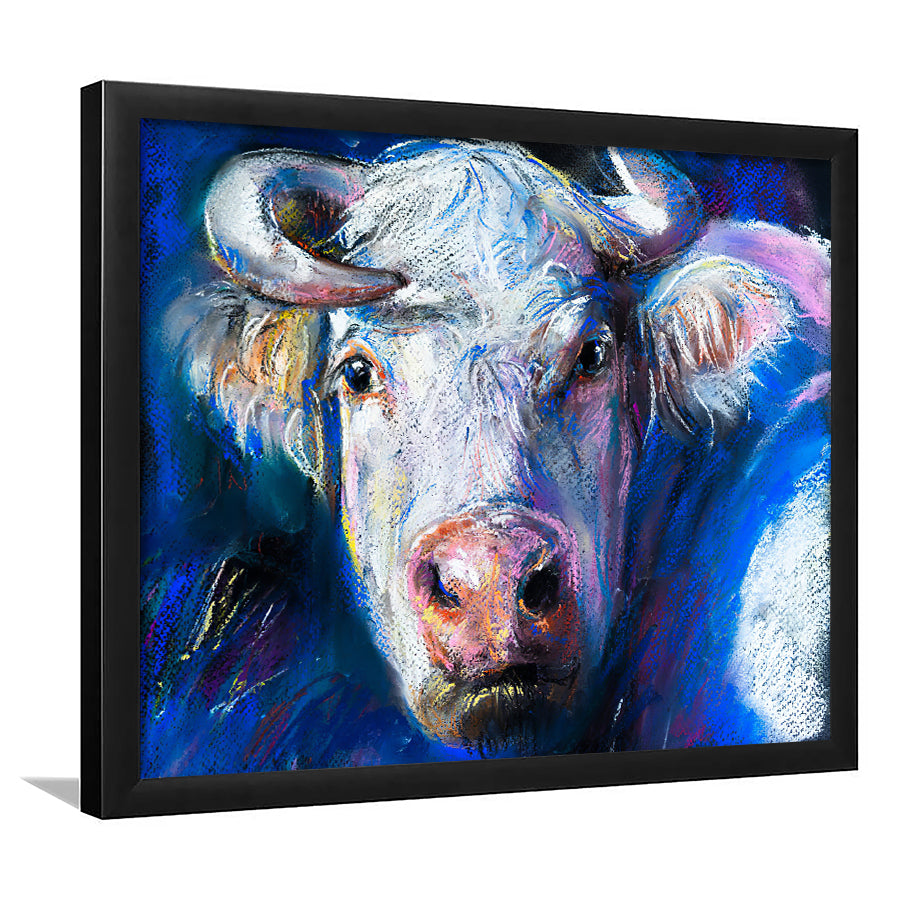 White Cow Framed Wall Art - Framed Prints, Art Prints, Print for Sale, Painting Prints