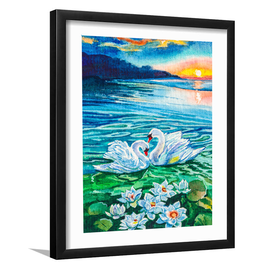 White Swan Framed Wall Art - Framed Prints, Print for Sale, Painting Prints, Art Prints