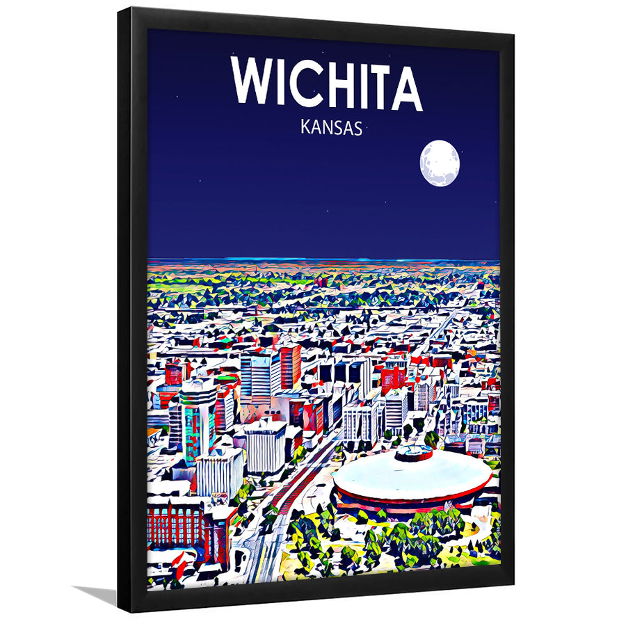 Wichita KS Art V1, City Art Print, Framed Art Print Wall Art Home Decor, Framed Picture