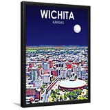 Wichita KS Art V1, City Art Print, Framed Art Print Wall Art Home Decor, Framed Picture