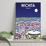 Wichita KS Art V1 ,City Art Print, Large Canvas, Canvas Print Wall Art Home Decor