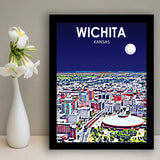 Wichita KS Art V1, City Art Print, Framed Art Print Wall Art Home Decor, Framed Picture
