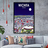 Wichita KS Art V1, City Art Print, Framed Art Print Wall Art Home Decor, Framed Picture