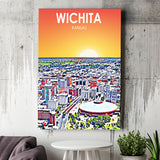Wichita KS Art ,City Art Print, Large Canvas, Canvas Print Wall Art Home Decor
