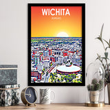 Wichita KS Art, City Art Print, Framed Art Print Wall Art Home Decor, Framed Picture