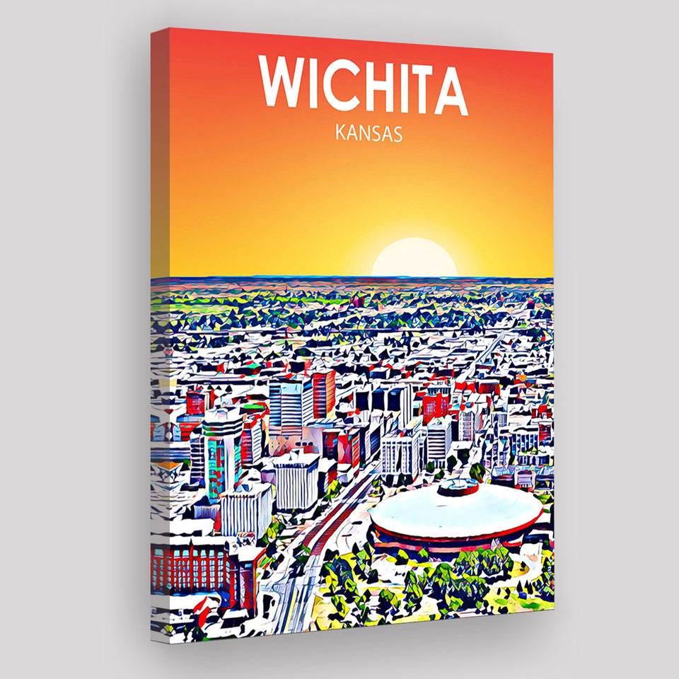 Wichita KS Art ,City Art Print, Large Canvas, Canvas Print Wall Art Home Decor