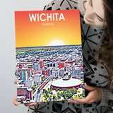 Wichita KS Art ,City Art Print, Large Canvas, Canvas Print Wall Art Home Decor