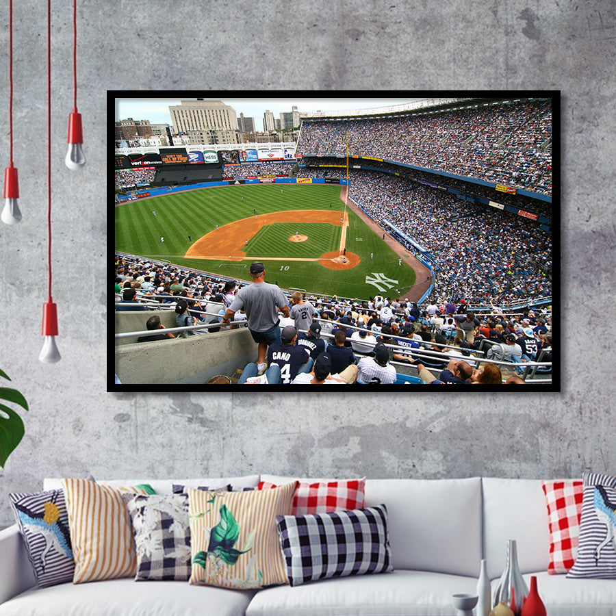 Wide View Yankee, Stadium Canvas, Sport Art, Gift for him, Framed Art Prints Wall Art Decor, Framed Picture
