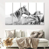 Wild Horses 5 Piece B Multi Panels Canvas Prints Wall Art - Painting Canvas,Wall Decor