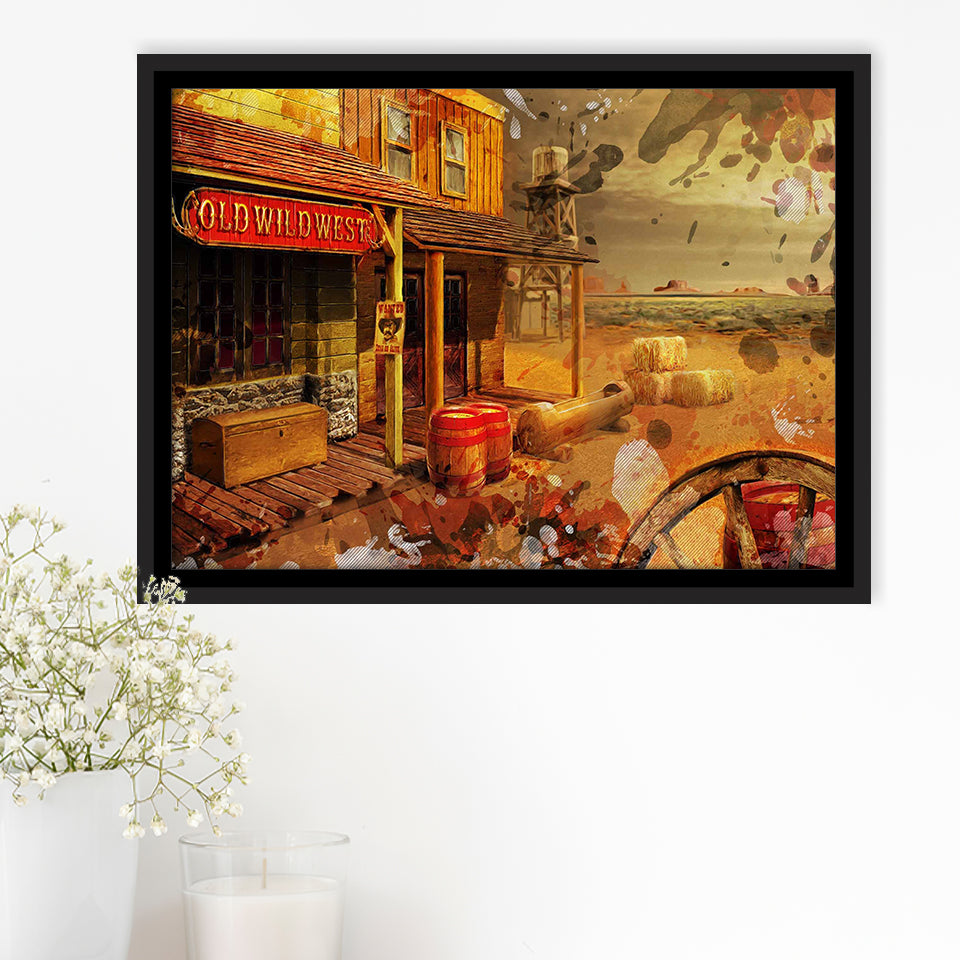 Wild West Framed Canvas Prints Wall Art Decor - Painting Canvas, Framed Picture, Home Decor