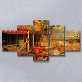 Wild West 5 Pieces Canvas Prints Wall Art Decor - Painting Canvas, Mixed Canvas, Multi Panels
