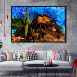 Wild West Saloon Painting Framed Canvas Prints Wall Art Decor - Painting Canvas, Framed Picture, Home Decor