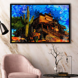 Wild West Saloon Painting Framed Canvas Prints Wall Art Decor - Painting Canvas, Framed Picture, Home Decor