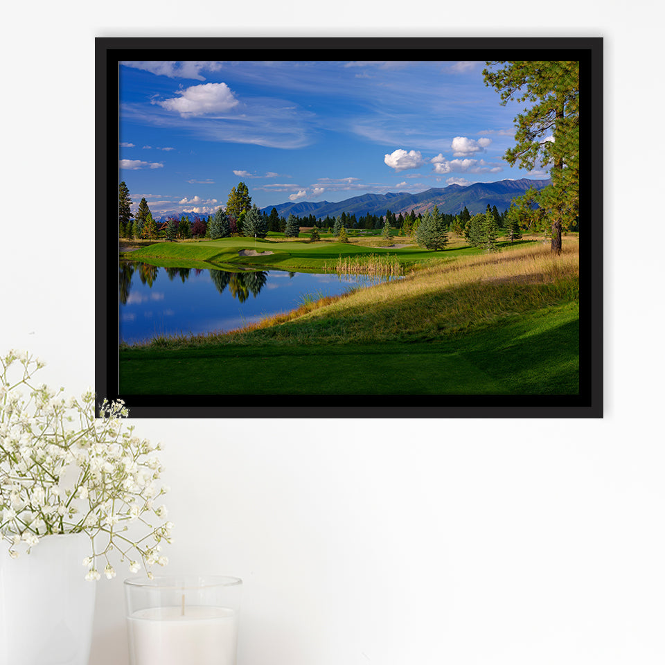 Wilderness Club Hole 05 Wilderness Golf Courses, Eureka, Montana, Framed Canvas Prints Wall Art Decor, Floating Frame
