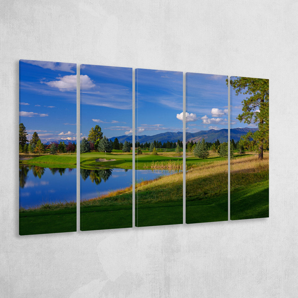 Wilderness Club Hole 05 Wilderness Golf Courses, Eureka, Montana, 5 Panels Extra Large Canvas Prints Wall Art Decor