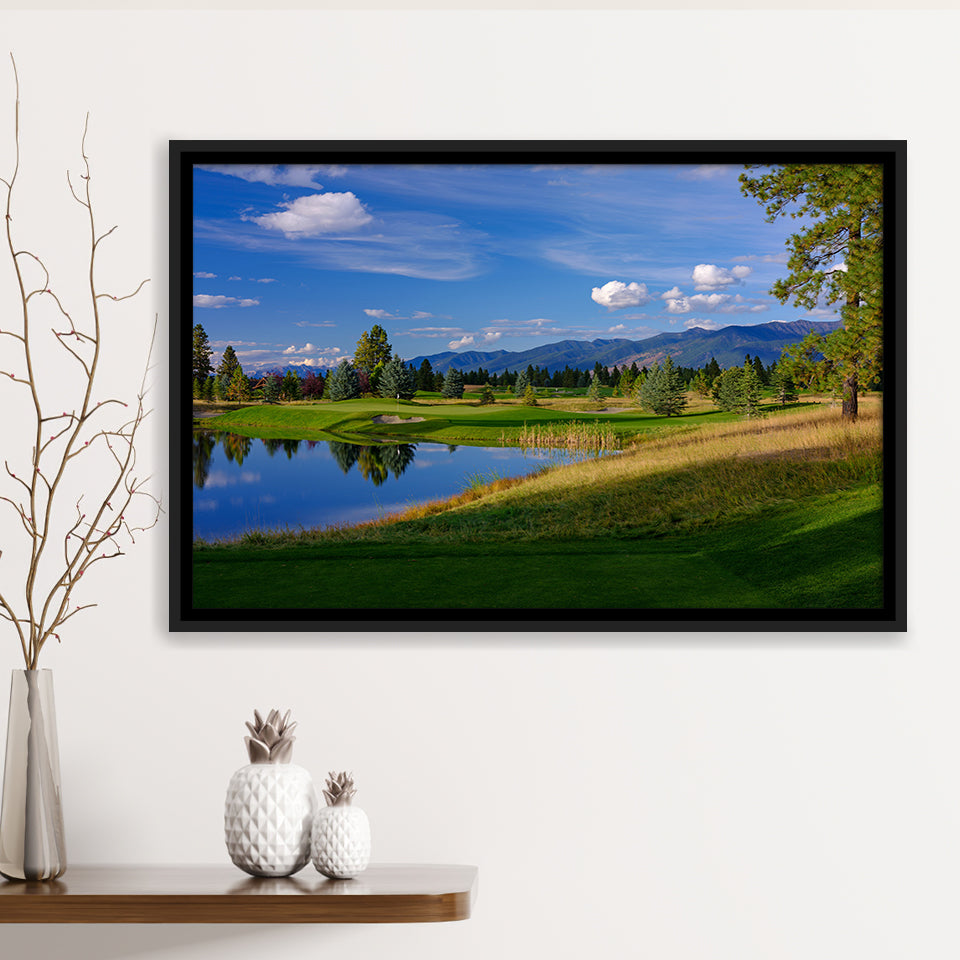 Wilderness Club Hole 05 Wilderness Golf Courses, Eureka, Montana, Framed Canvas Prints Wall Art Decor, Floating Frame