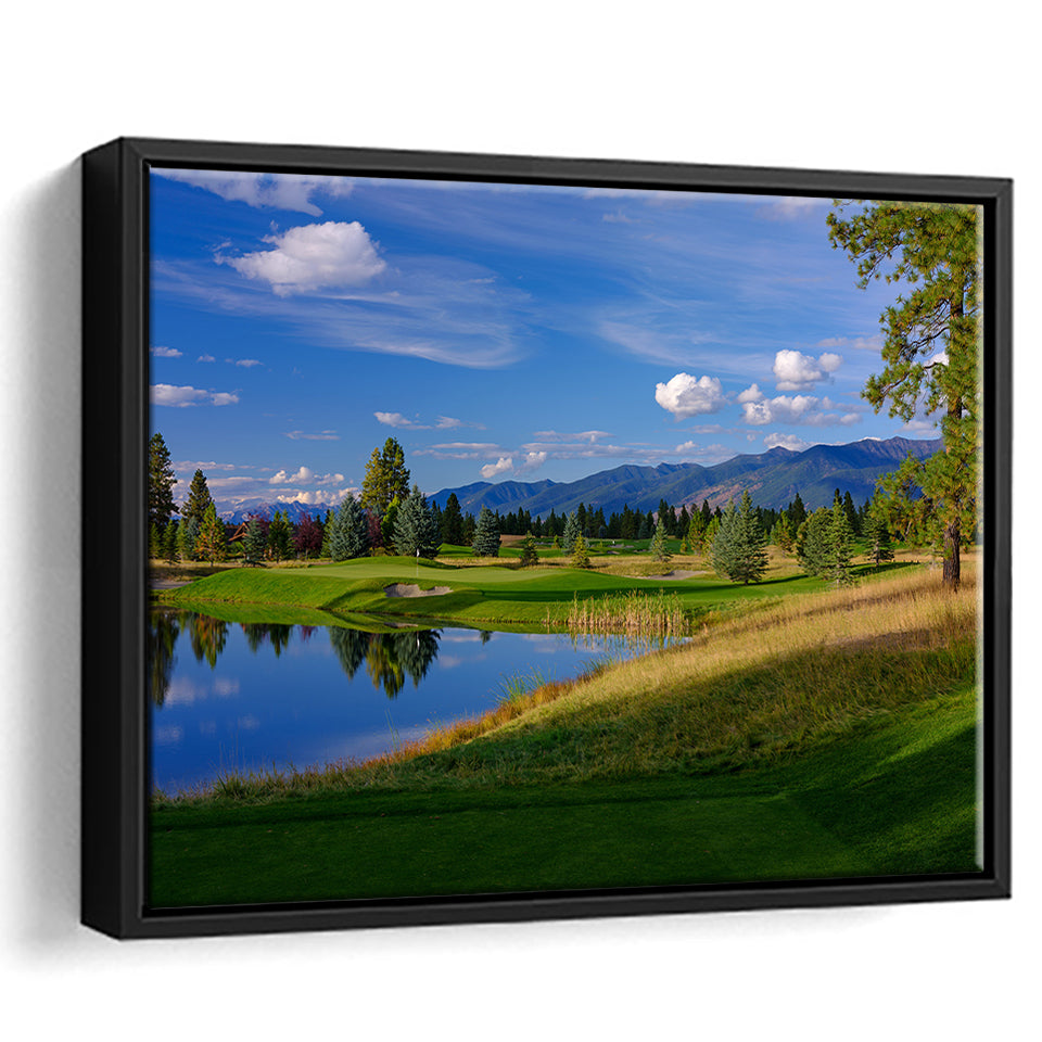 Wilderness Club Hole 05 Wilderness Golf Courses, Eureka, Montana, Framed Canvas Prints Wall Art Decor, Floating Frame