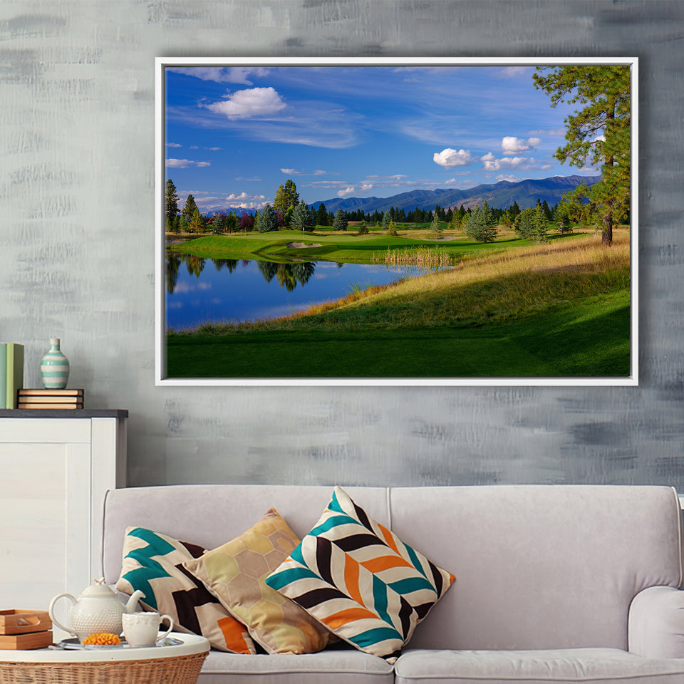 Wilderness Club Hole 05 Wilderness Golf Courses, Eureka, Montana, Framed Canvas Prints Wall Art Decor, Floating Frame