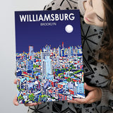 Williamsburg NY Art Brooklyn Night Landscape ,City Art Print, Large Canvas, Canvas Print Wall Art Home Decor