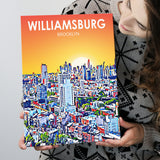 Williamsburg NY Art Brooklyn Sunset Landscape ,City Art Print, Large Canvas, Canvas Print Wall Art Home Decor
