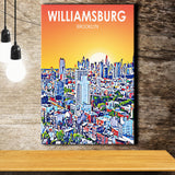 Williamsburg NY Art Brooklyn Sunset Landscape ,City Art Print, Large Canvas, Canvas Print Wall Art Home Decor