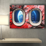 Window Seat Earth Space Painting Style Planet Abstract Canvas Prints Wall Art - Painting Canvas,Wall Decor, Painting Prints,For Sale
