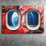 Window Seat Earth Space Painting Style Planet Abstract Canvas Prints Wall Art - Painting Canvas,Wall Decor, Painting Prints,For Sale