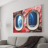 Window Seat Earth Space Painting Style Planet Abstract Canvas Prints Wall Art - Painting Canvas,Wall Decor, Painting Prints,For Sale