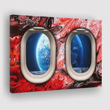 Window Seat Earth Space Painting Style Planet Abstract Canvas Prints Wall Art - Painting Canvas,Wall Decor, Painting Prints,For Sale