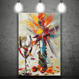 Wine And Flowers Abstract Canvas Prints Wall Art - Painting Canvas, Wall Decor, Painting Prints