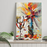Wine And Flowers Abstract Canvas Prints Wall Art - Painting Canvas, Wall Decor, Painting Prints