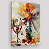 Wine And Flowers Abstract Canvas Prints Wall Art - Painting Canvas, Wall Decor, Painting Prints