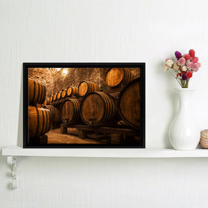 Wine Barrel Texture Framed Canvas Wall Art - Canvas Prints, Prints For Sale, Painting Canvas,Framed Prints