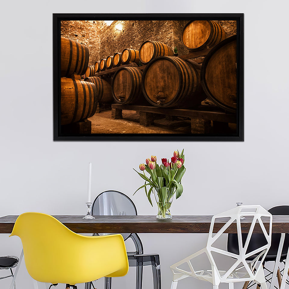 Wine Barrel Texture Framed Canvas Wall Art - Canvas Prints, Prints For Sale, Painting Canvas,Framed Prints