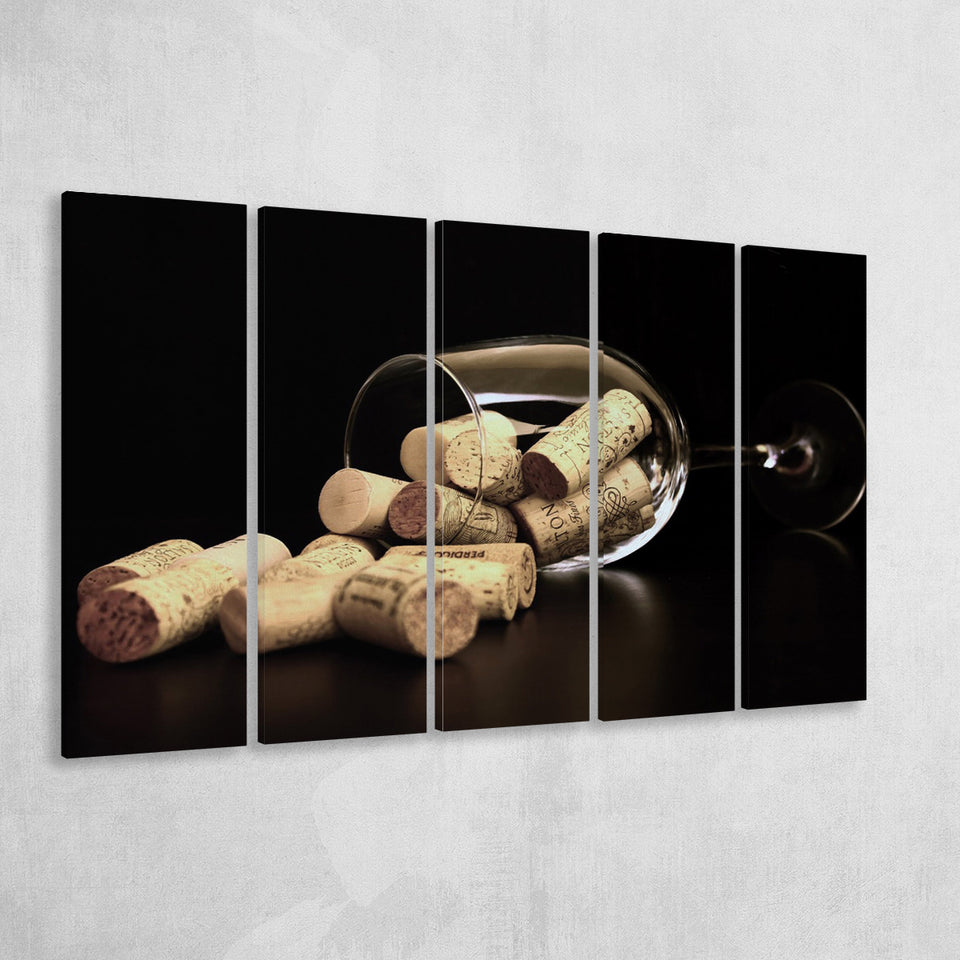 Wine, Wine Wall Decor 5 Panels B,Large Canvas,Canvas Prints Wall Art Home Decor