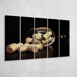 Wine, Wine Wall Decor 5 Panels B,Large Canvas,Canvas Prints Wall Art Home Decor