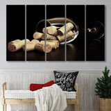 Wine, Wine Wall Decor 5 Panels B,Large Canvas,Canvas Prints Wall Art Home Decor