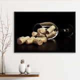 Wine, Wine Wall Decor Framed Canvas Prints Wall Art Decor, Black Floating Frame