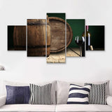 Wine  Barrels 5 Piece Canvas Prints Wall Art - Painting Prints, Wall Decor,Multi Panel
