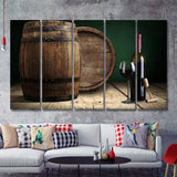 Wine  Barrels 5 Piece Canvas Prints Wall Art - Painting Prints, Wall Decor,Multi Panels