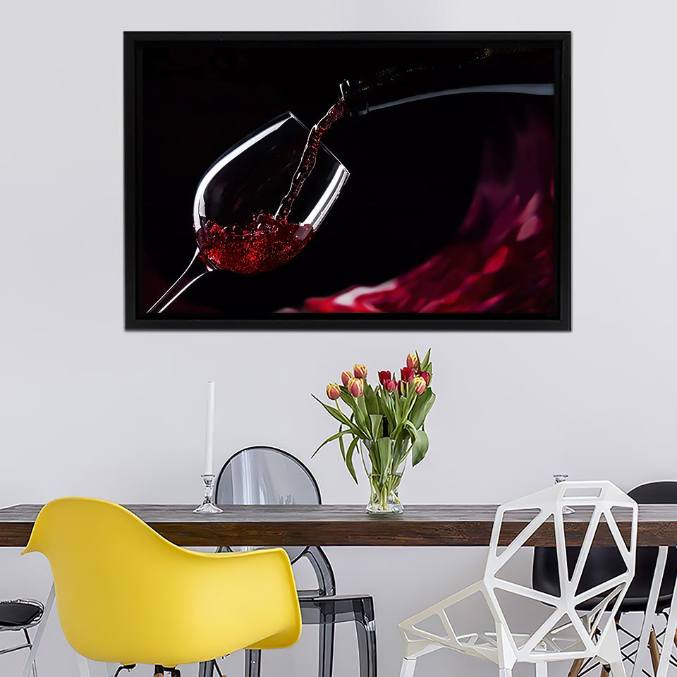 Wine Being Poured Framed Canvas Wall Art - Canvas Prints, Prints For Sale, Painting Canvas,Framed Prints