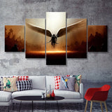 Wing Of God Christian 5 Pieces Canvas Prints Wall Art - Painting Canvas, Multi Panel