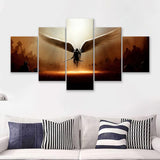 Wing Of God Christian 5 Pieces Canvas Prints Wall Art - Painting Canvas, Multi Panel