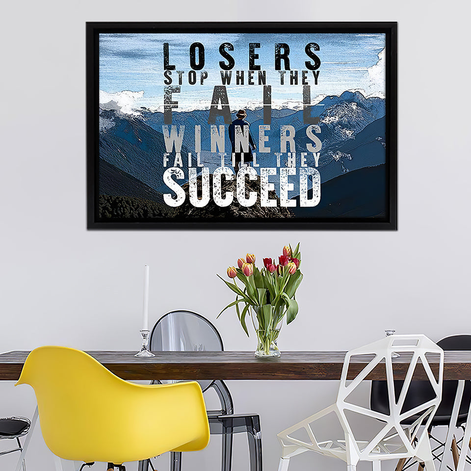 Winners Fail Till They Succeed - Motivation Canvas, Canvas Wall Art, Framed Canvas, Canvas Art